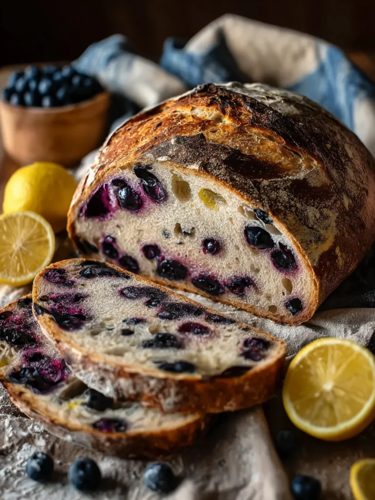 Lemon Blueberry Sourdough Bread Recipe First Image