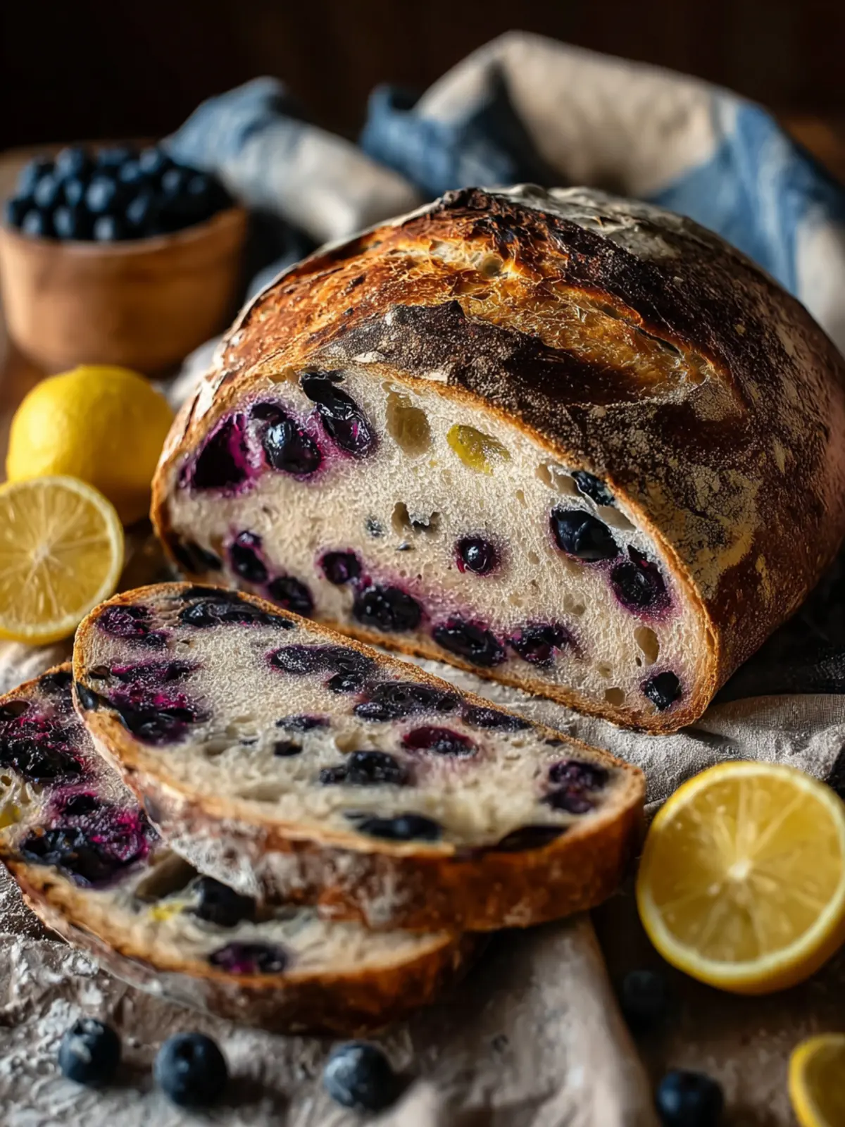 Lemon Blueberry Sourdough Bread Recipe First Image
