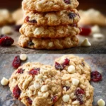 White Chocolate Cranberry Oatmeal Cookies First Image