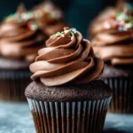 Chocolate Cupcakes with Chocolate Buttercream Frosting First Image