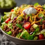 Healthy Ground Beef Taco Salad with Avocado First Image