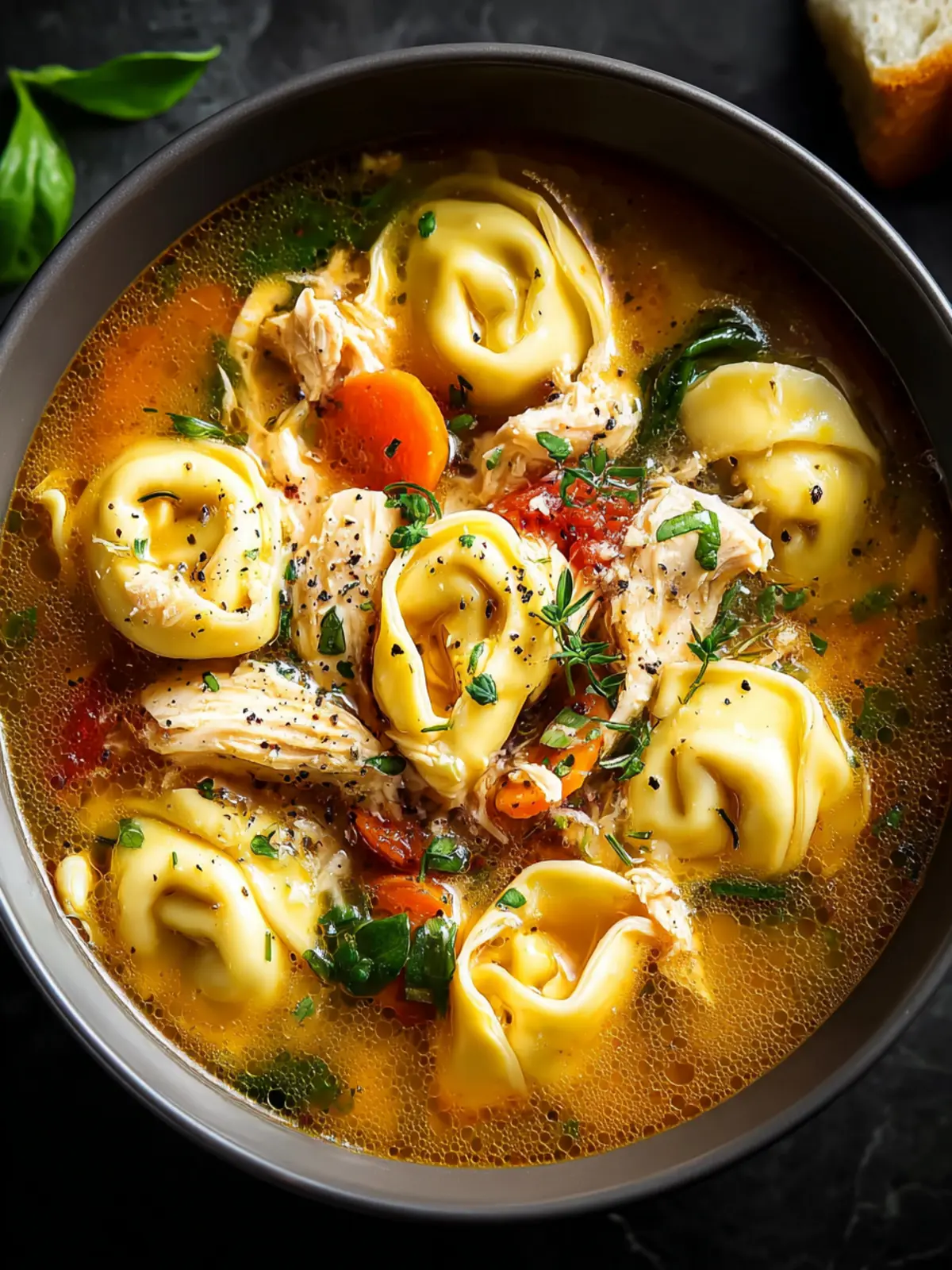 Cheesy Chicken Tortellini Soup First Image