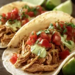 Easy Slow Cooker Chicken Tacos with Salsa & Lime First Image