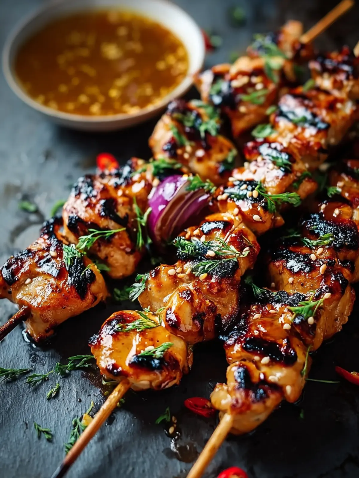 Easy Grilled Asian Chicken Skewers with Honey Garlic Sauce First Image