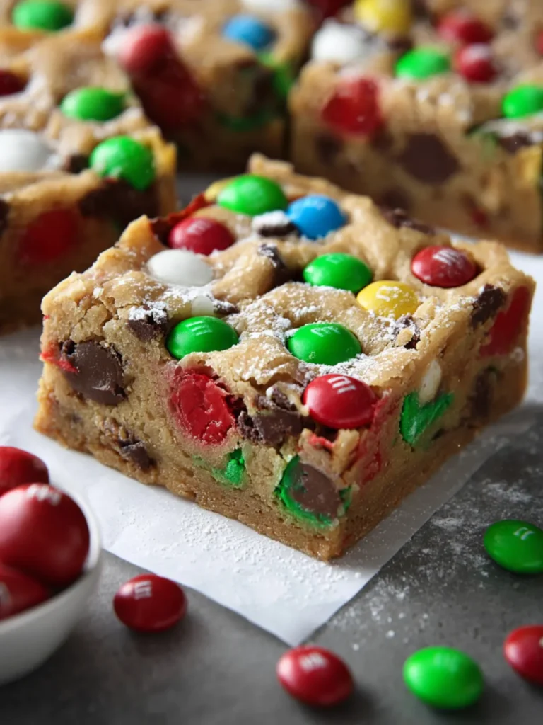 Christmas M&M Cookie Bars First Image