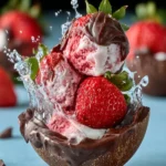 Chocolate Strawberry Frozen Yogurt Bites First Image