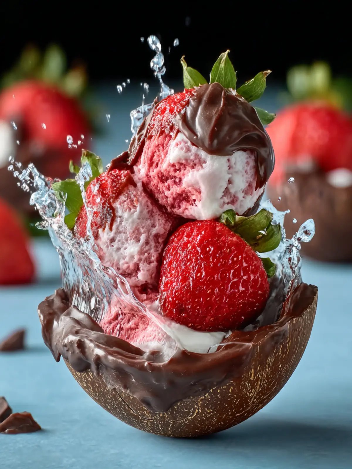 Chocolate Strawberry Frozen Yogurt Bites First Image