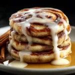 Fluffy Cinnamon Roll Pancakes First Image
