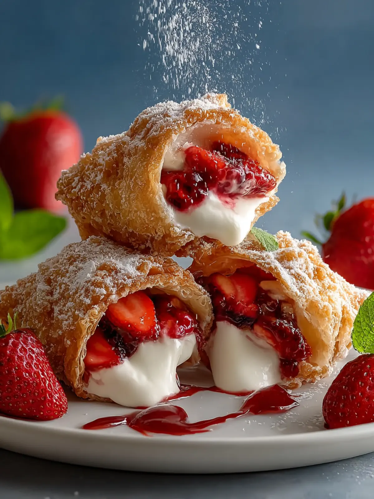 Deep Fried Strawberry Cheesecake Pies First Image