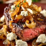 Pan-Roasted Steak with Caramelized Onions and Goat Cheese First Image